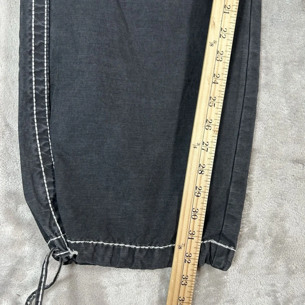 True Religion Anthony Cargo Pants Mens 34x32 Black Flap Pockets Wide Leg Y2K VTG